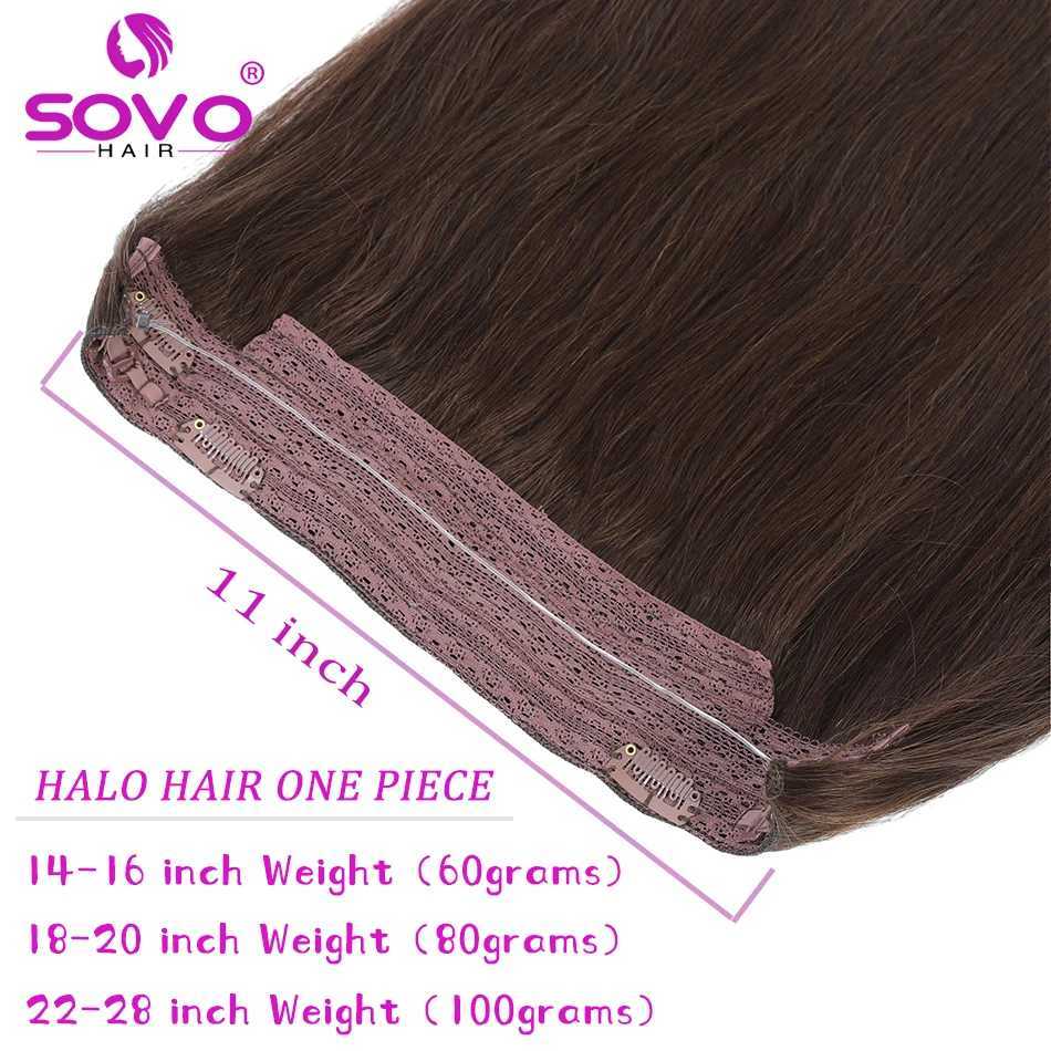 Halo Hair Extensions 00% human hair 4-28 inches hidden thread clip on hair Ombre brown human Remy fishing line hair extension W250113