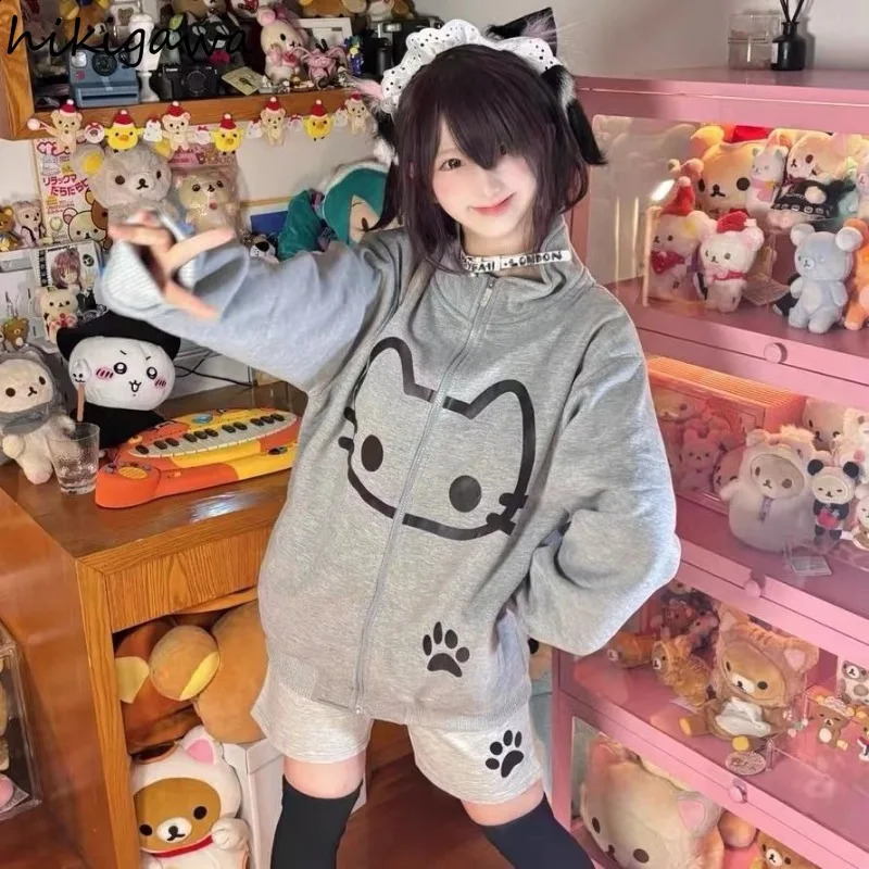 Summer Shorts for Women Japanese Fashion Y2k Pants Pantalones Cortos De Mujer Elastic Waist Bandage Casual Cute 250107