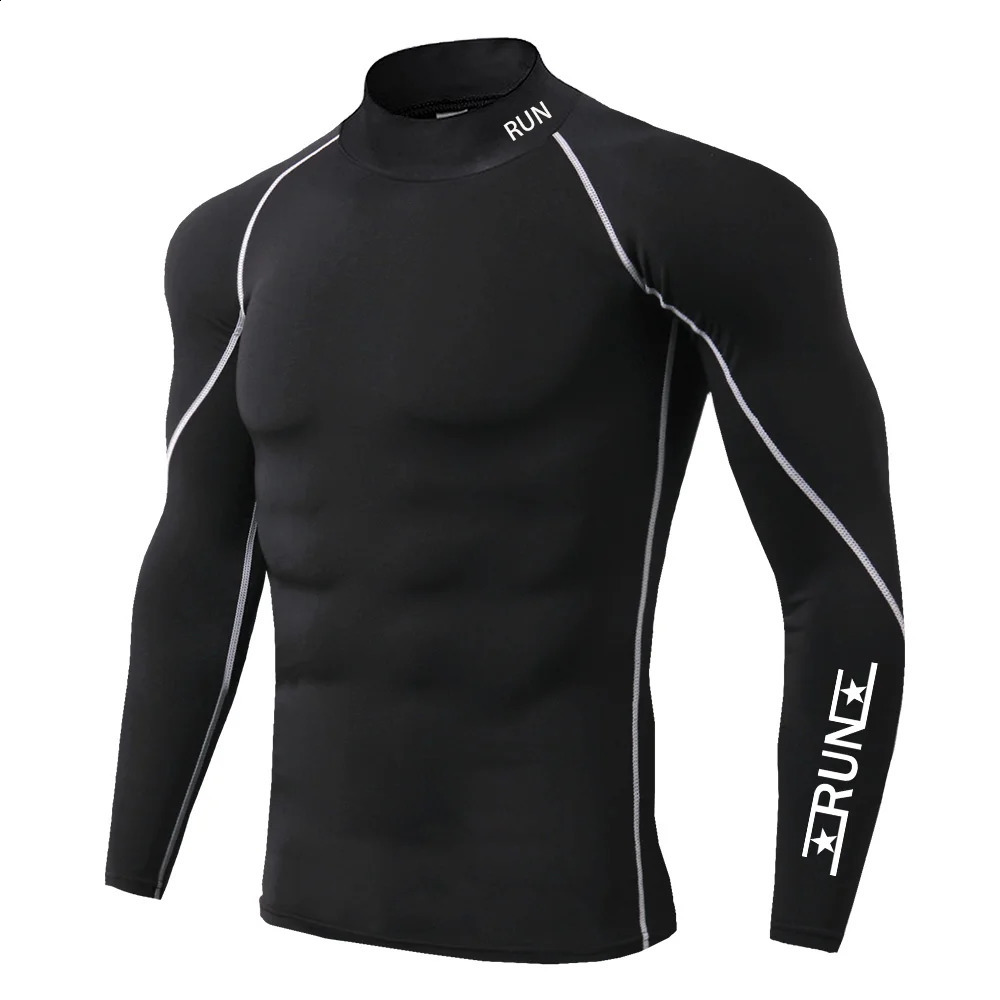 Mens Compression Shirt Gym Training Quick Dry T Shirts Fitness Sport Undershirts Running Tops Male Sports Wear 250113