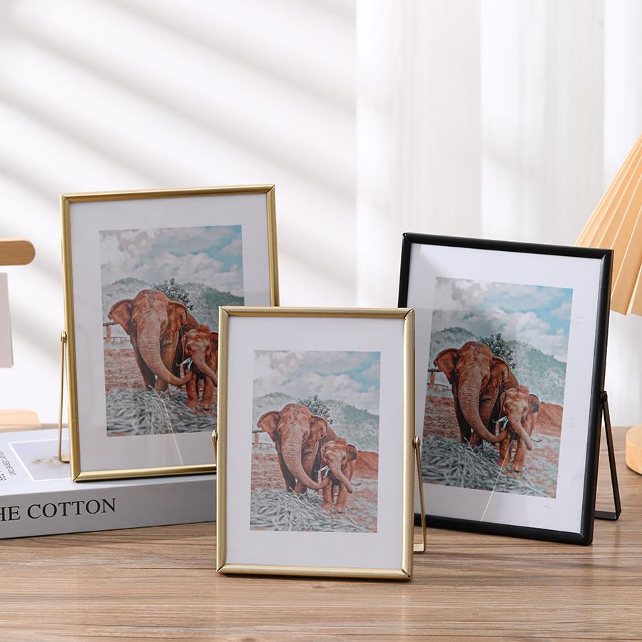 Elegant Metal Photo Frame Transparent Surface 6/7/8 Inch Sizes Perfect Home & Office Decor - Great for Holiday Gifting H260306