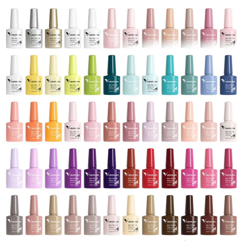VIP5 VENALISA Polish Kit Hema Free Nude Pink Glitter Gorgeous Color Manicure Soak off UV LED Nail Gel Varnish Set