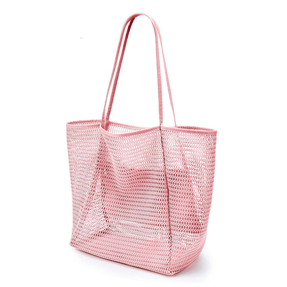 New Folding Beach Mesh Handbag, Women's Shoulder Shopping Summer Outdoor Travel Bag