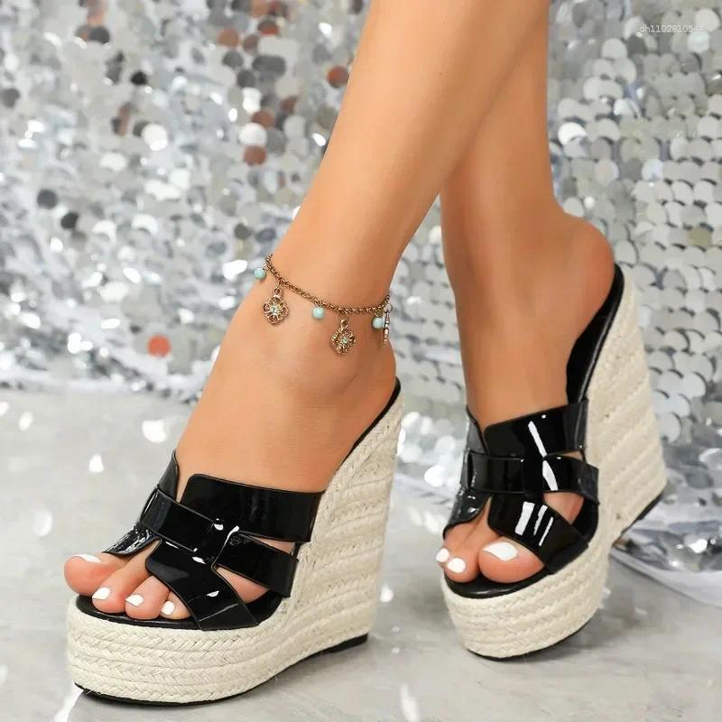 Designer Slide Sandals Womens Weave Wedge Sandals: Sexy Fish Mouth High Heel Platform Slippers for Women's Summer Casual Style ddmymoon