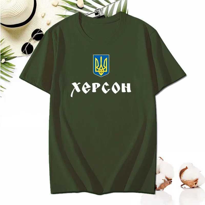 Ukraine Trident Coat of Arms Kherson Roots Printed T Shirt New Cotton Short Sleeve O-Neck T-shirt Casual Mens Woman Tops X250113