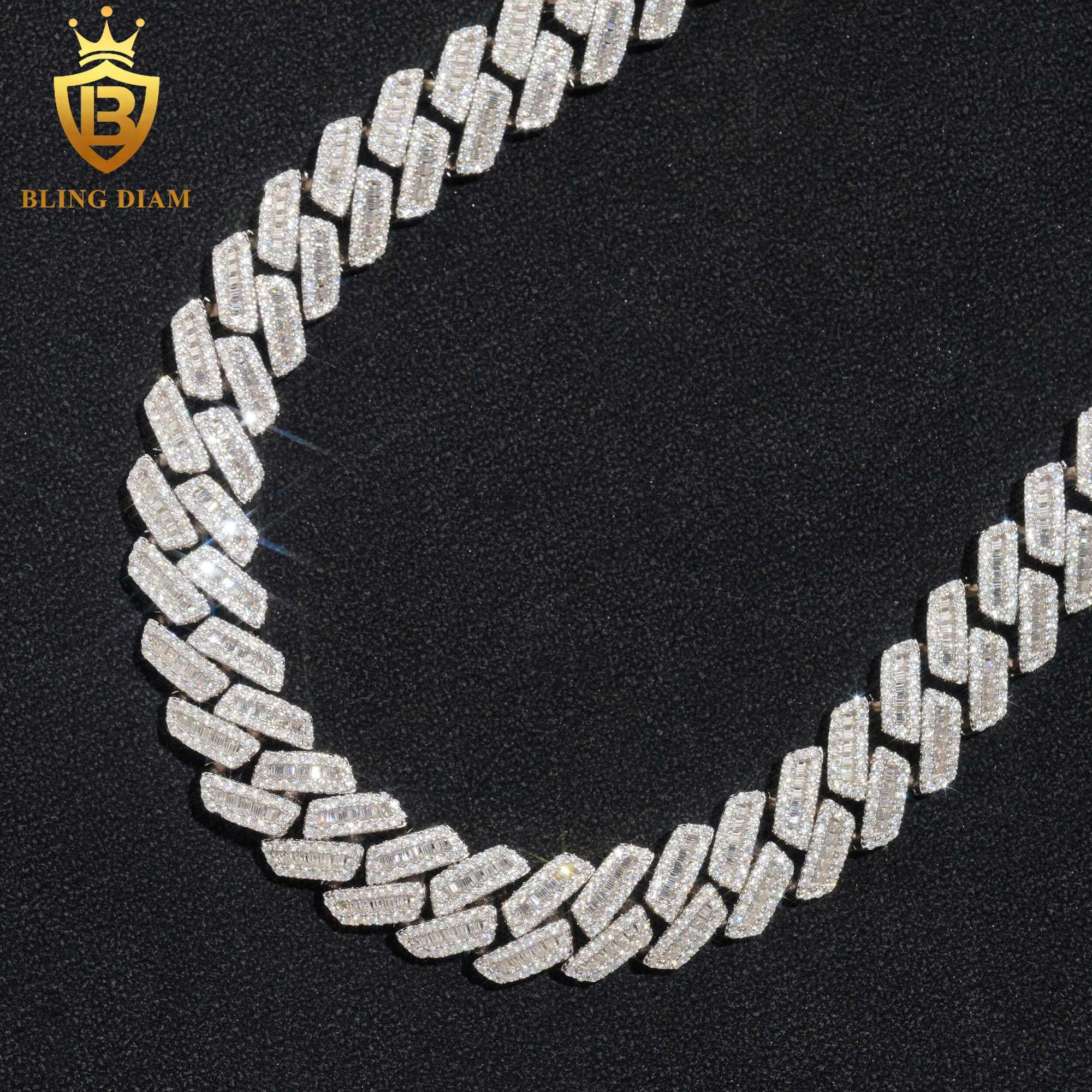 New Fashion Miami Hip Hop Necklace Cuban Link Chain 12MM Pass Diamond Tester 925 Sterling Silver