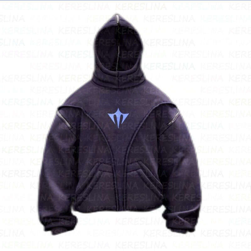 2024 Autumn/Winter Trendy Brand Hooded Hoodie with Face Covering and Warmth y2k High Street Loose Double Hat Top