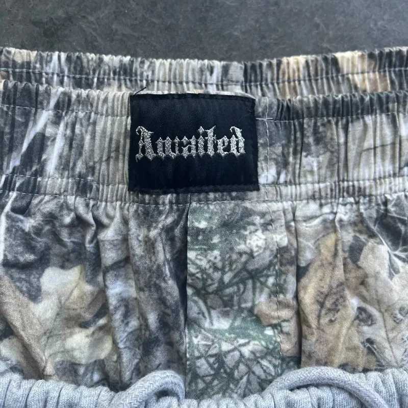 Y2K retro shorts camouflage pattern double waist embroidery hardcover mens Harajuku womens hip-hop casual boxer sports shorts X2503241
