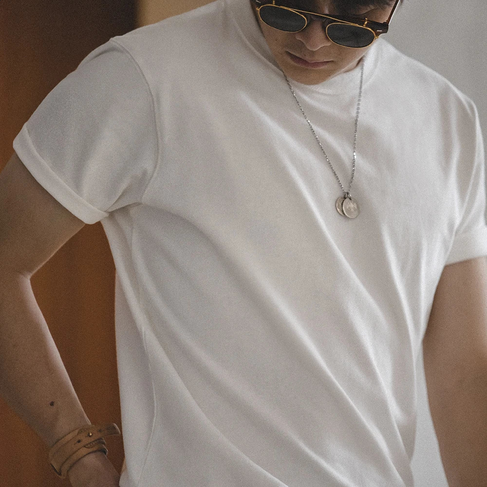 Maden Summer Solid Color Cotton Tshirts for Men Unisex ONeck T Shirts Short Sleeve Heavyweight Plain White Tees Basic Tops 250113
