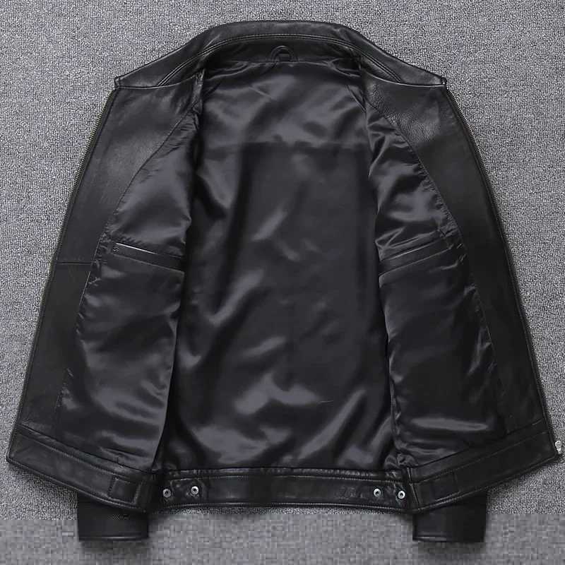 100% Natural Genuine Leather Jacket Men Winter Spring Streetwear Sheepskin Coat Man Moto Biker Real Leather Jackets X2501131