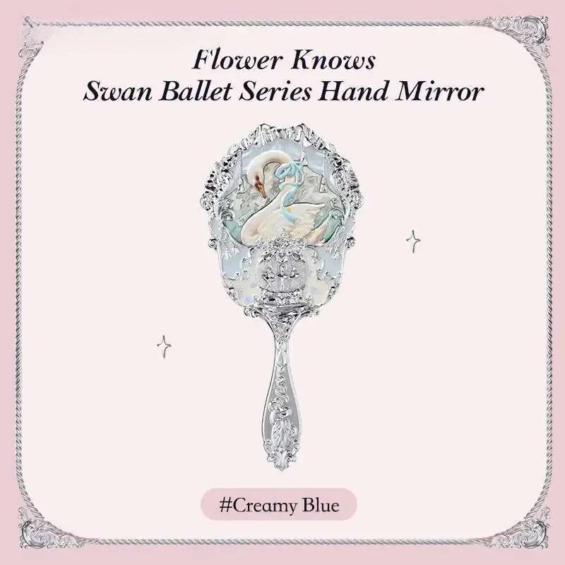 European Vintage Hand Makeup Frame Pocket Heart Mirror for Girl Gift