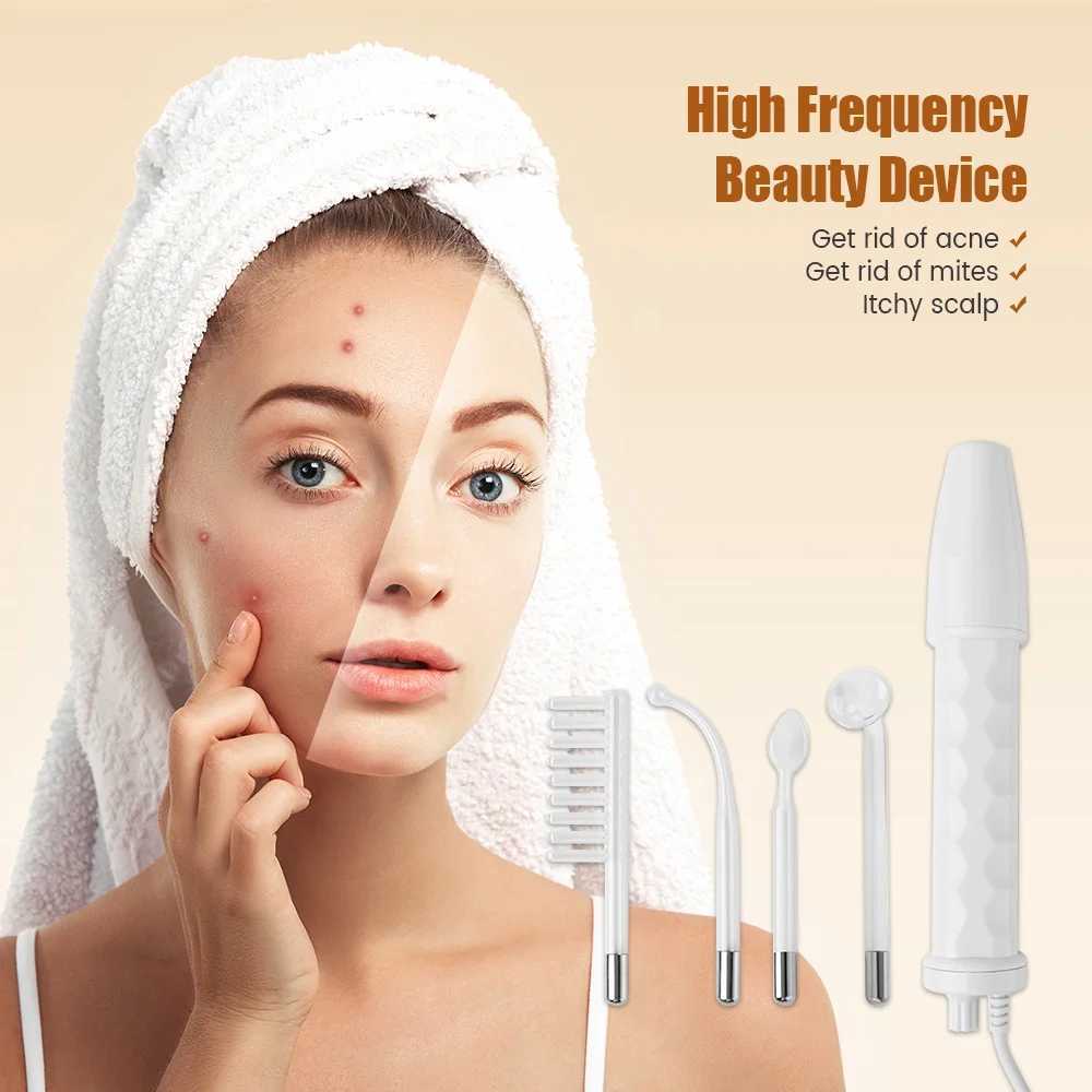 4pcs High Frequency Facial skin care wand device Acne Treatment Tool HF Hair Care Device Professional Kit with gift BoxXJ250113