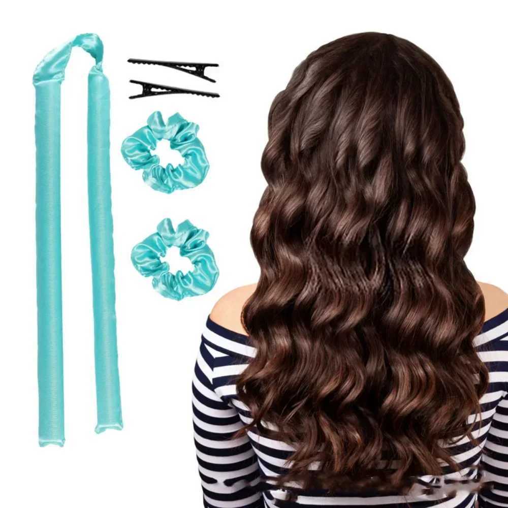 New Lazy Non Heat Curling Rod Head with Non Heat Silk Curling Ribbon Curler Sleep Soft Curler Foam Hair Clip W250113