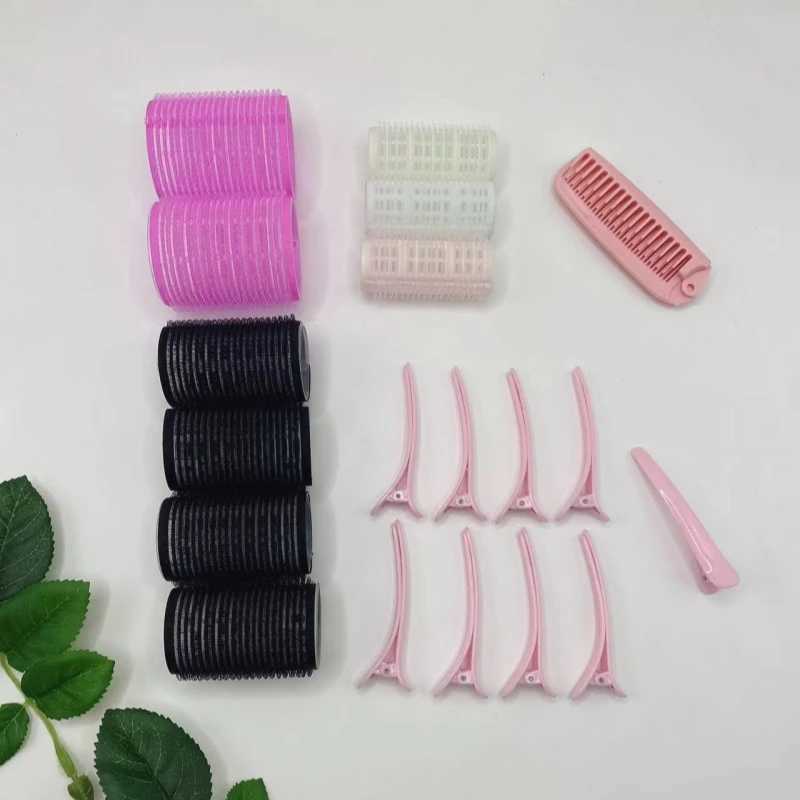 19 self-adhesive curly hair rolls with fluffy bangs suitable for daily use W250113
