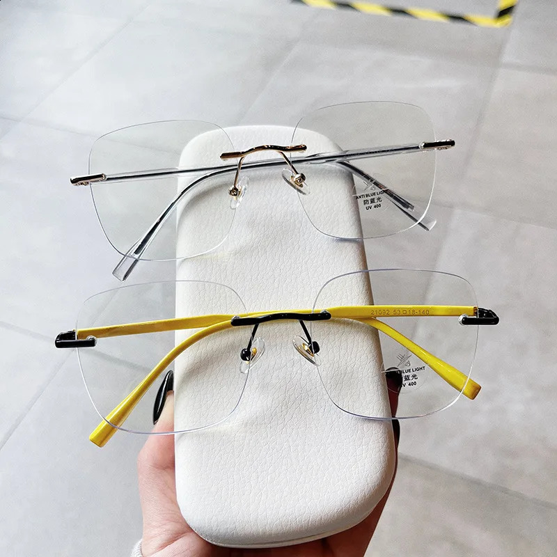 Style Rimless Men Women Eyeglass Frames Korean Blue Light Blocking Mens Glasses Good Quality Frame 250110