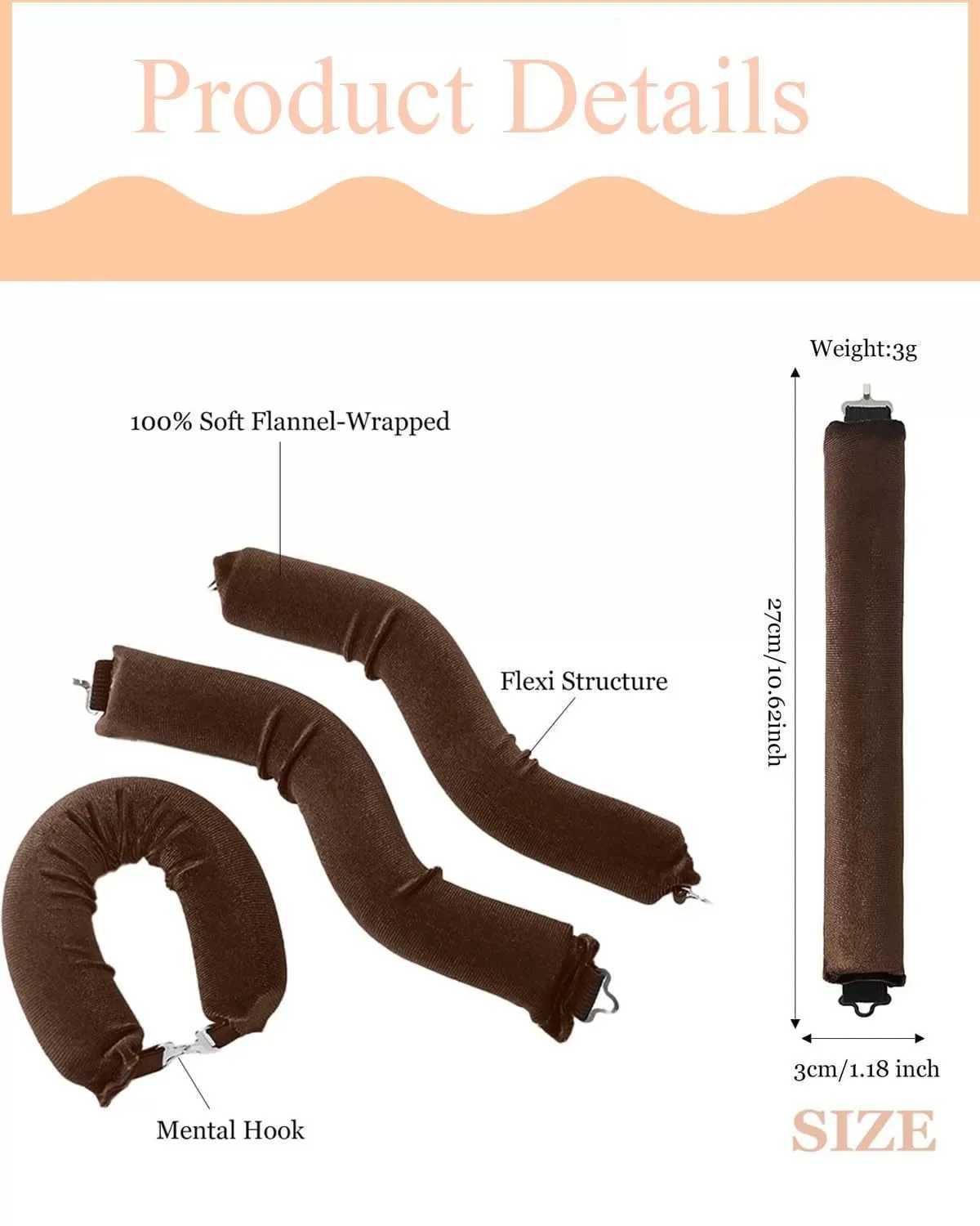 Beautiful Heatless Curler Satin Sleep Hat Set Heatless Curler Rod Headband Soft Curler Lazy Curler W250113