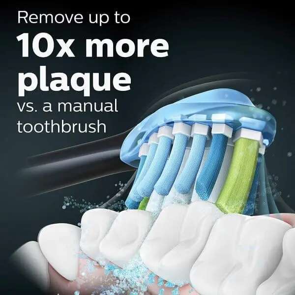 Rechargeable electric power toothbrush 4 modes: Clean, Whiten+, Gum Health Deep Clean+Care and 3 intensities