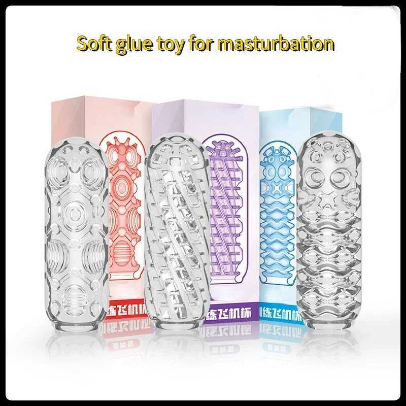 Male Masturbator Cup TPE Soft Transparent Penis MassageEndurance Exercise Transparent Exercise Sex Toys Blowjob Aadult toysXJ250113