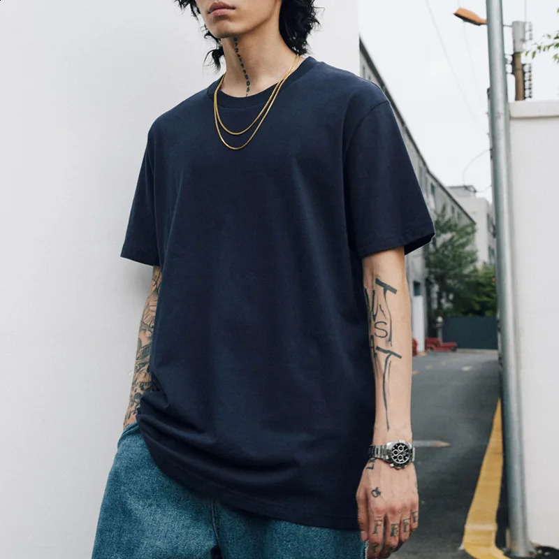 100 USA Cotton T shirt MenGAAJ Plain TopsShort Sleeve TshirtSoild TshirtFashion TeeQuality Mens Clothing200gsm 7oz 250113