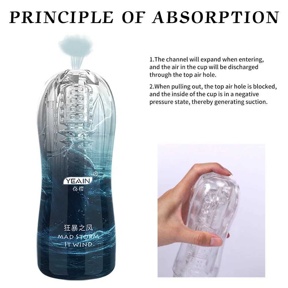 Male Masturbator Soft Pussy Adult Endurance Exercise Sex Products Transparent Vagina Vacuum Sucking Pocket Cup Sex Toys for MenXJ250113