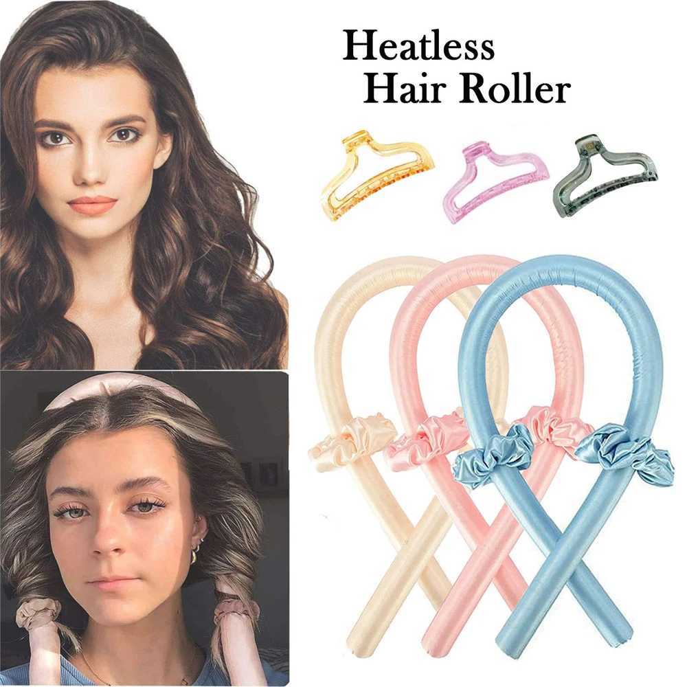 Heat free curling hair stick head with heat free curling hair ribbon curler sleep soft lazy curler foam curler W250113