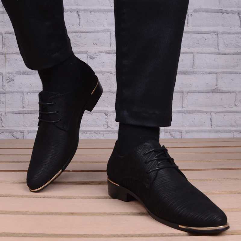 Wedding Dress Shoes Men pu Leather Casual Shoes Breathable Oxford Shoe with Heel Business Social Shoe Male Chaussure HommeXJ250113