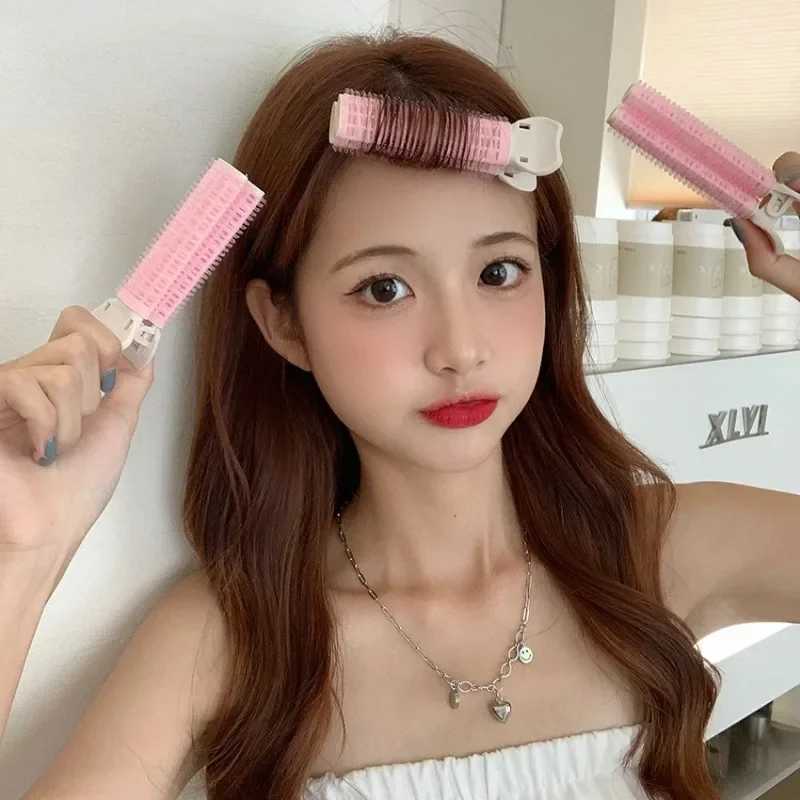 2 pieces of natural hair roots fluffy and lazy top curling iron hair clip curling bucket curling tool W250113