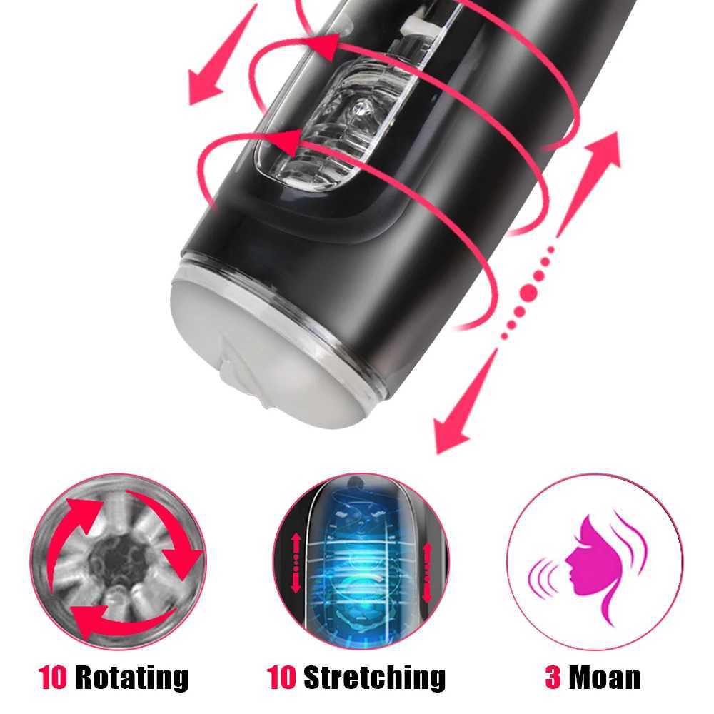 Automatic Rotate Stretch Vibrator Male Masturbator Artificial Vaginal For Men Real Pussy Penis Pump Glans Sucker Sex Toys EroticXJ250113