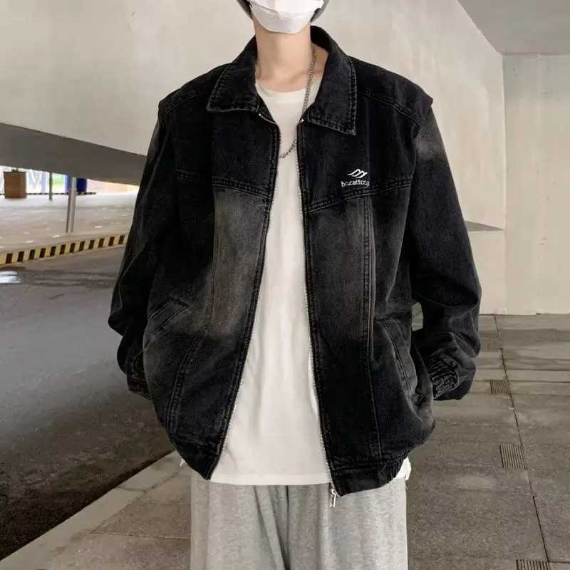 High Street Denim Jacket Trendy Brand Men Handsome High-end Jacket X250113