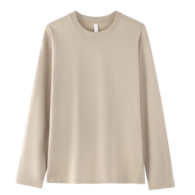 Heavy Weight Long Sleeves TShirts Men Tshirts Male Cotton Plain Top Tees Oversized Pullovers Plus Size Undershirts Man Clothing 250113