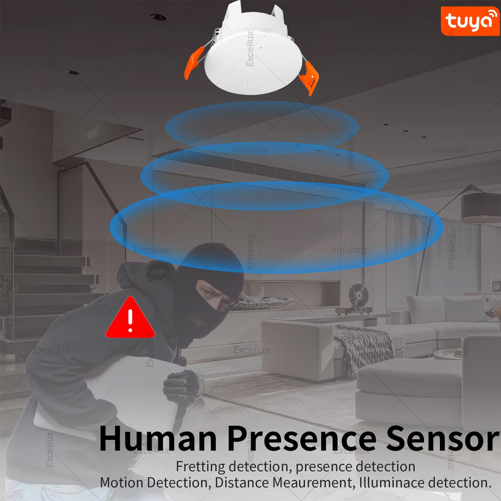 Intelligent ZY-M100-24G graffiti human presence sensor, millimeter wave radar+light sensor