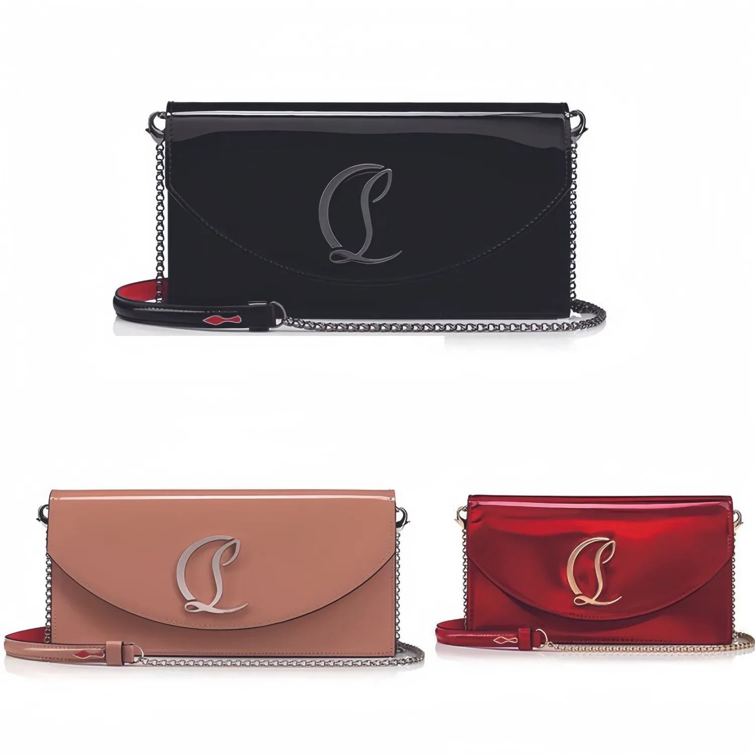 Shoulder Bags Designers Woman Gold Silver Chain Bag Red Bottoms Nude Black Patent Leather Woman Ladies Travel Shopping