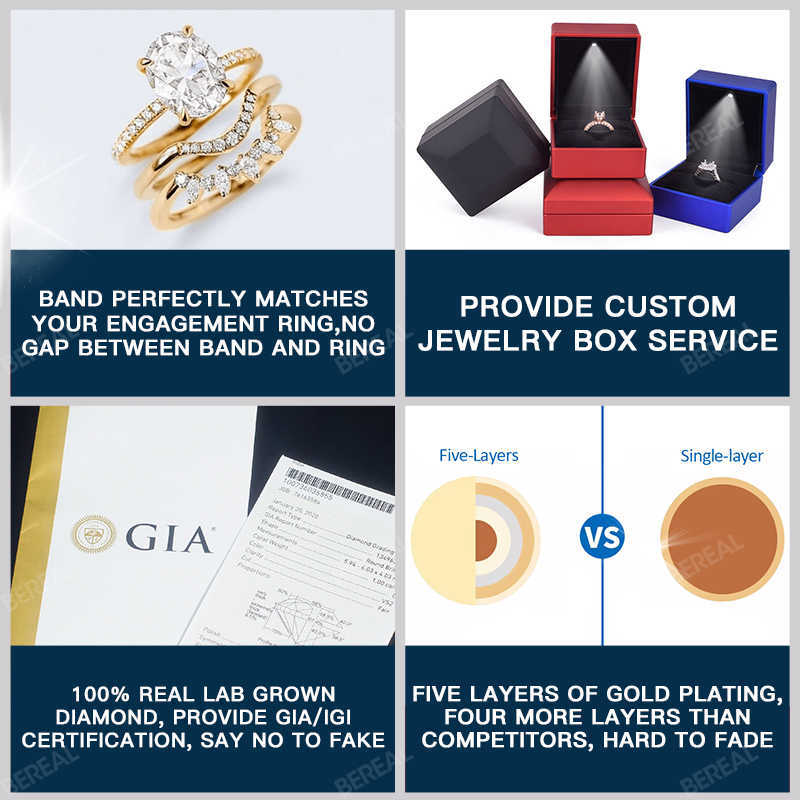 Custom Vvs Lab Grown Created Diamond Wedding Ring Band Women Set 10K 14K 18K Solid Gold Cured Eternity Wedding Ring Fine Jewelry