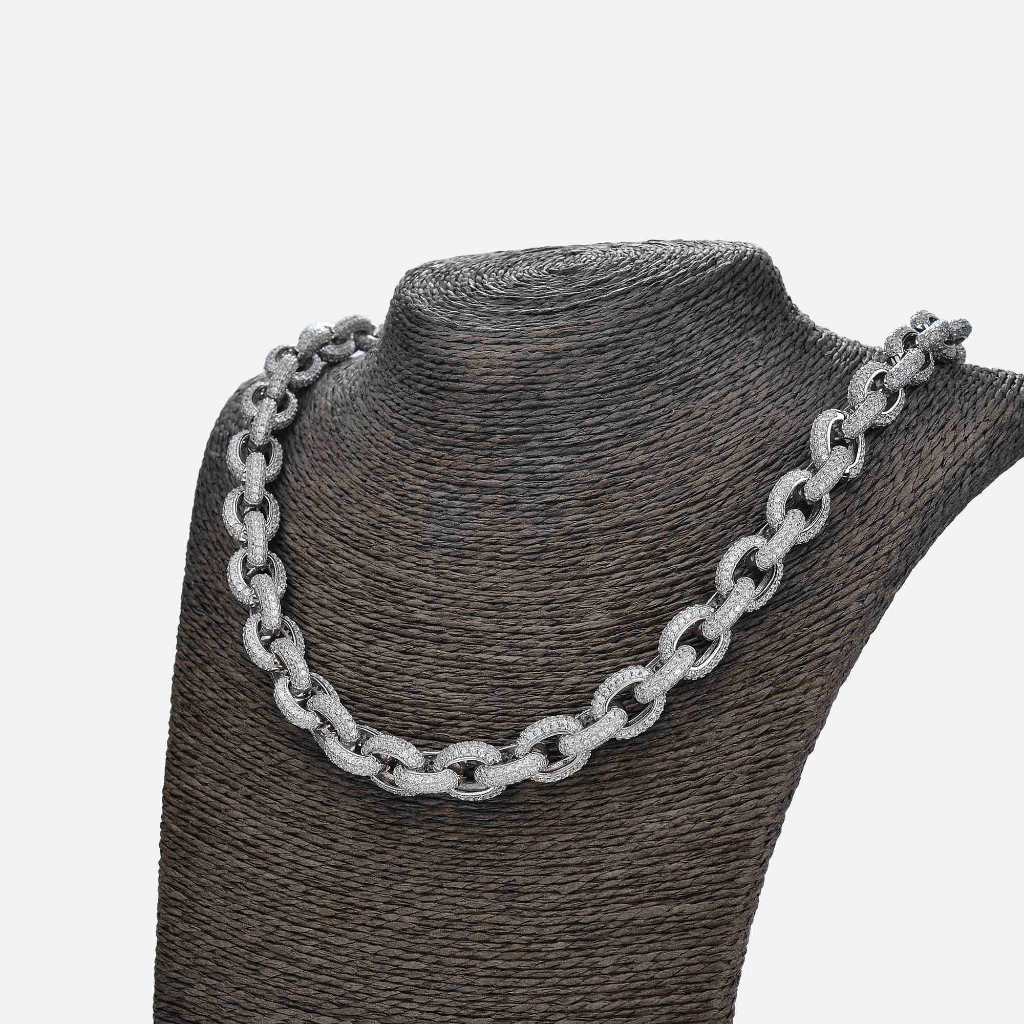 Fashion Hip Hop Iced Out Moissanite pendant necklace VVS Diamond 14k Gold Plated Moissanite Rolo Chain Necklace