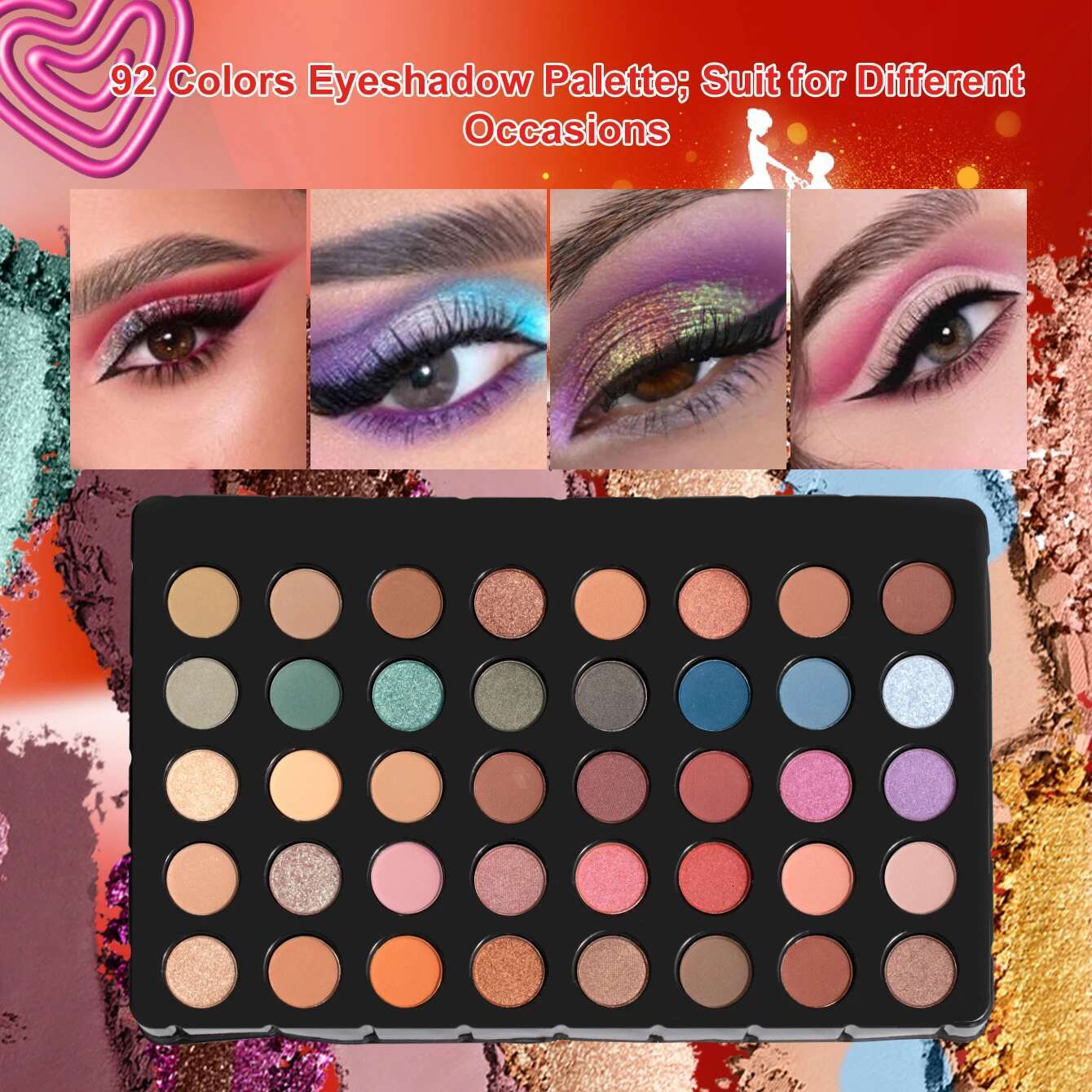 Leopard Print Ladies Facial Cosmetics Full Set Ideal Gift Box For Matte Shimmer glitter Professional Makeup Palette Kit