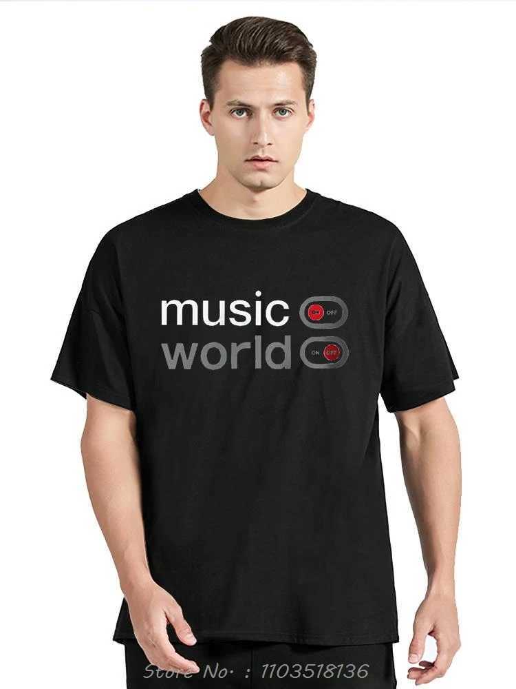 Mens Music World Printed T-Shirt 100% Cotton Oversized Classic Funny Graphic Tees for Men Women Summer Tops X250113