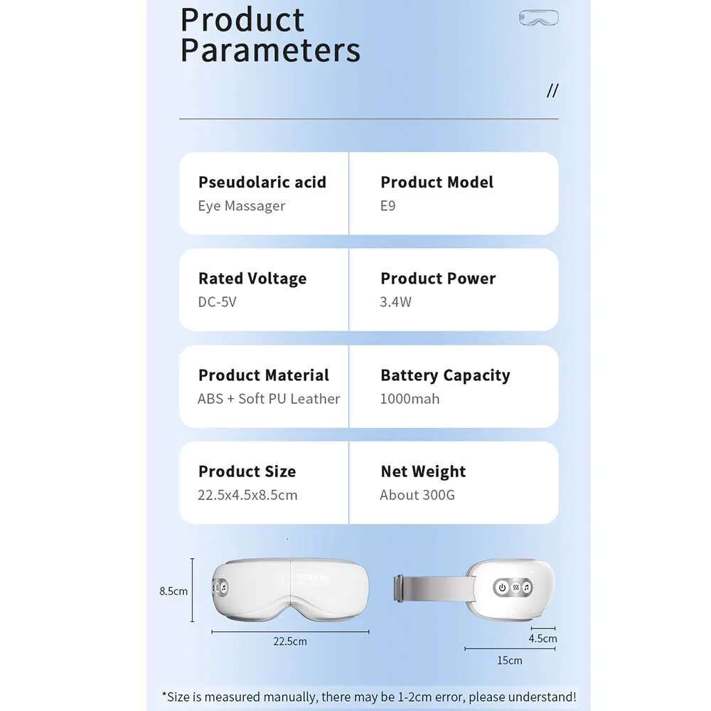 Easevibe massager 3Dflex Airbag Vibration Bluetooth Music Care Instrument Hot Compress Eye Massage Glasses Fatigue Pouch