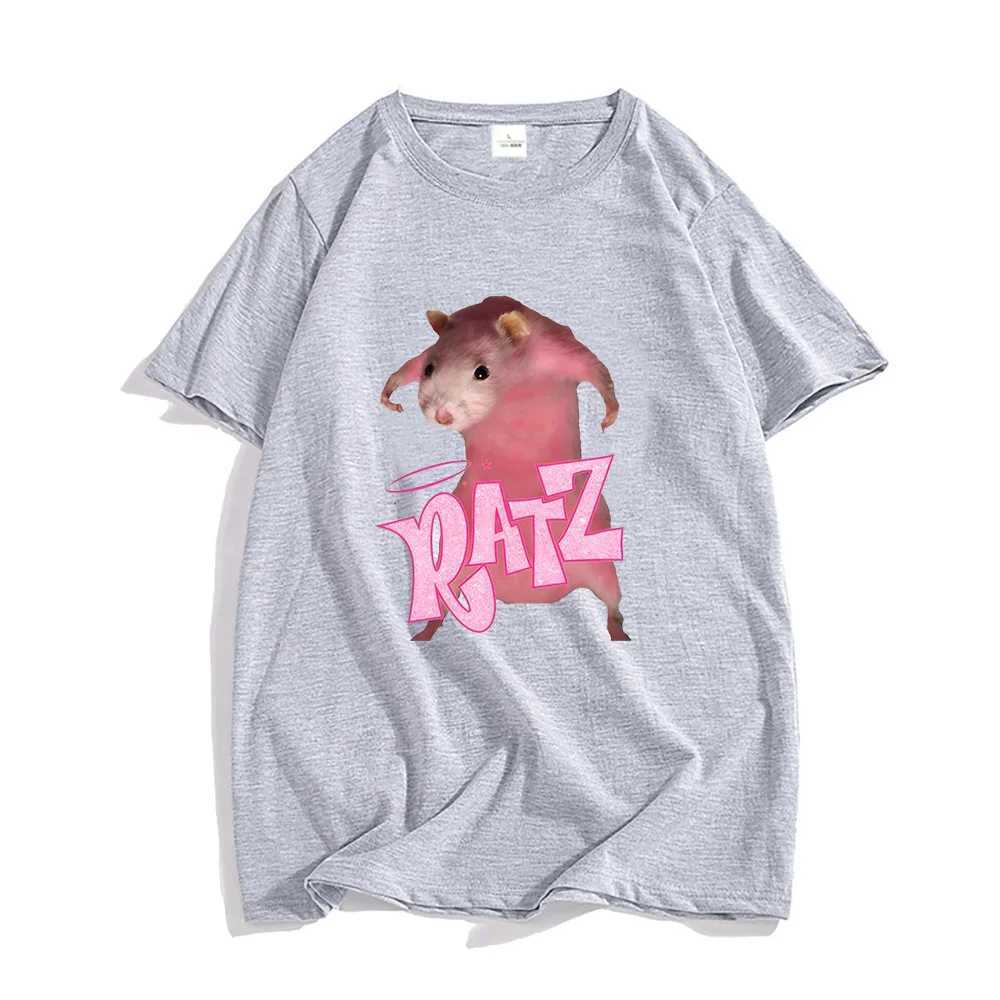 Ratz Pink Cartoon T-shirt 100% Cotton Short SLeeve Mens Tee-shirt Casual KAWaii Summer O-neck Tshirt Cute Male Soft Shirts X250113