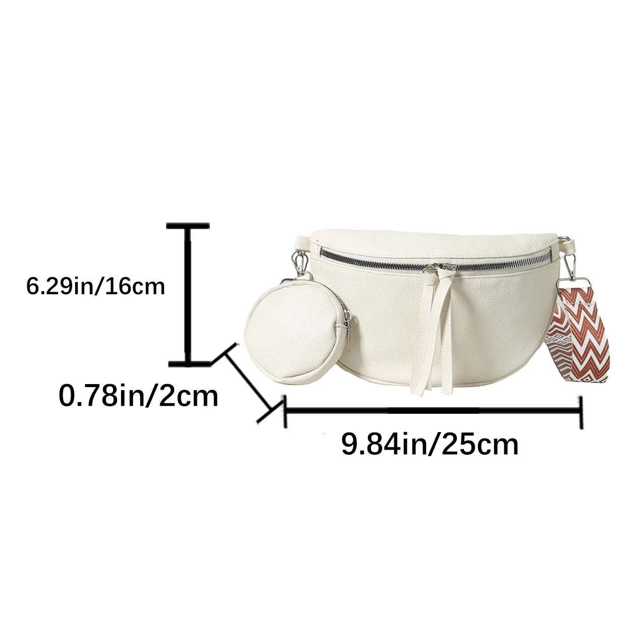 Small Semicircle Saddle Shoulder Crossbody Bags For Women Pu Leather Waist Anti Theft Casual Chest Fashion Belt Bag
