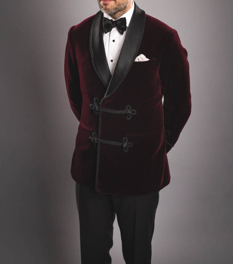 Vintage Men Suits Velvet 2 Piece Sets Jacket Pants Shawl Lapel Wedding Tuxedos Double Breasted Fashion Suit For Groom Wear Customized