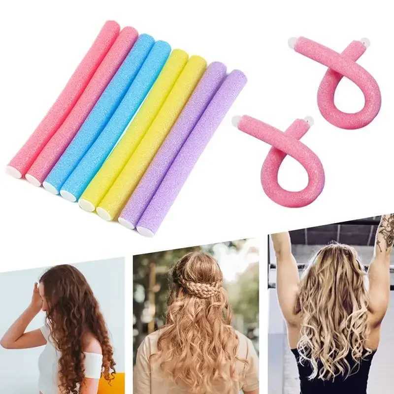 10 piece flexible curling stick curler soft foam curler flexible curling modeling tool curler no heat W250113