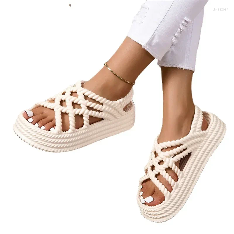 Sandals 2025 Summer Fashion Comfortable And Wear-resistant Thick-soled Beach Casual For Women Trendy Heel hurenlakeshoes hurenlakeshoes hurenlakeshoes
