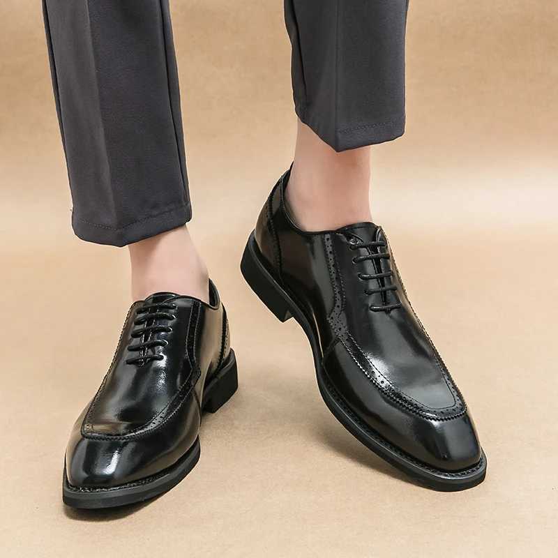 Designer Fi Derby Shoes Men Square Headed Lace up Business Fi Dress Shoes British Style Black Red Size 38-46 Men ShoesXJ250113