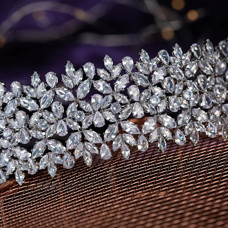 HADIYANA Tiaras and Crown Charm Fashionable Women Hair Jewelry Bridal Wedding Hair Accessories Cubic Zircon BC5760 Party Gifts250108