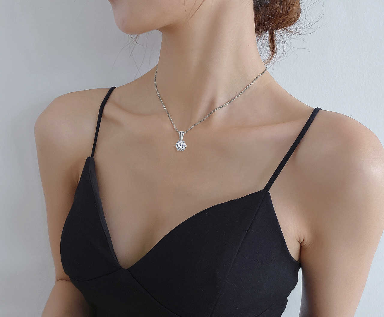 Classic hexagonal design senior Jewelry Pendant couple necklace Moissanite 925 sterling silver necklaces for women