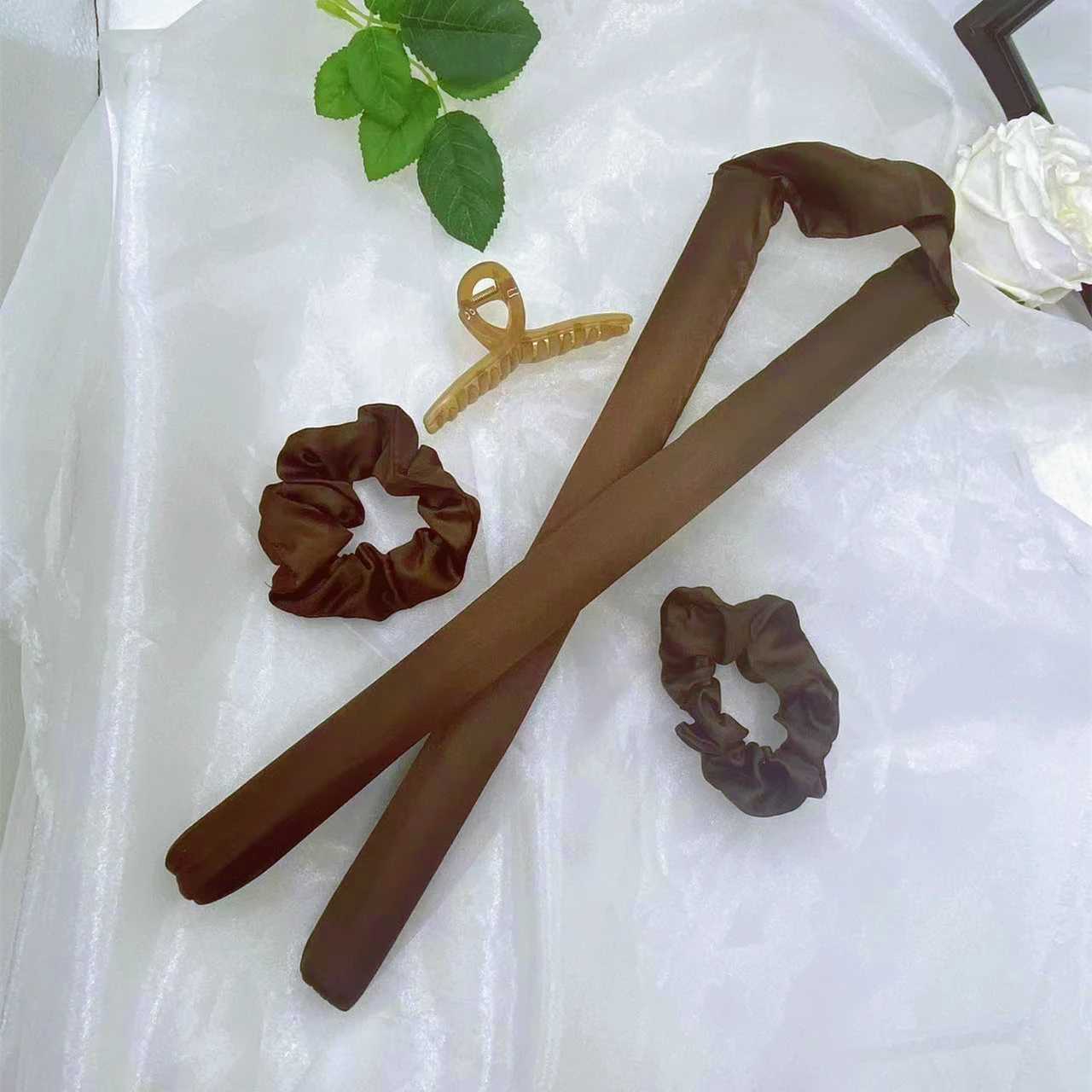 4-piece set of long hair with natural wavy curls no heating simple daily style W250113