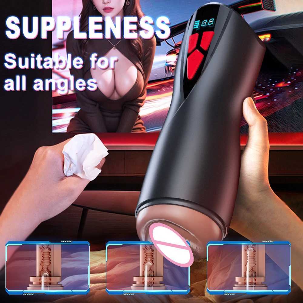 Automatic Male Masturbation Cup Telesic Heated Vibration Penis Oral Mane Suction Blowjob Vagina Masturbator Adult Sex ToysXJ250113