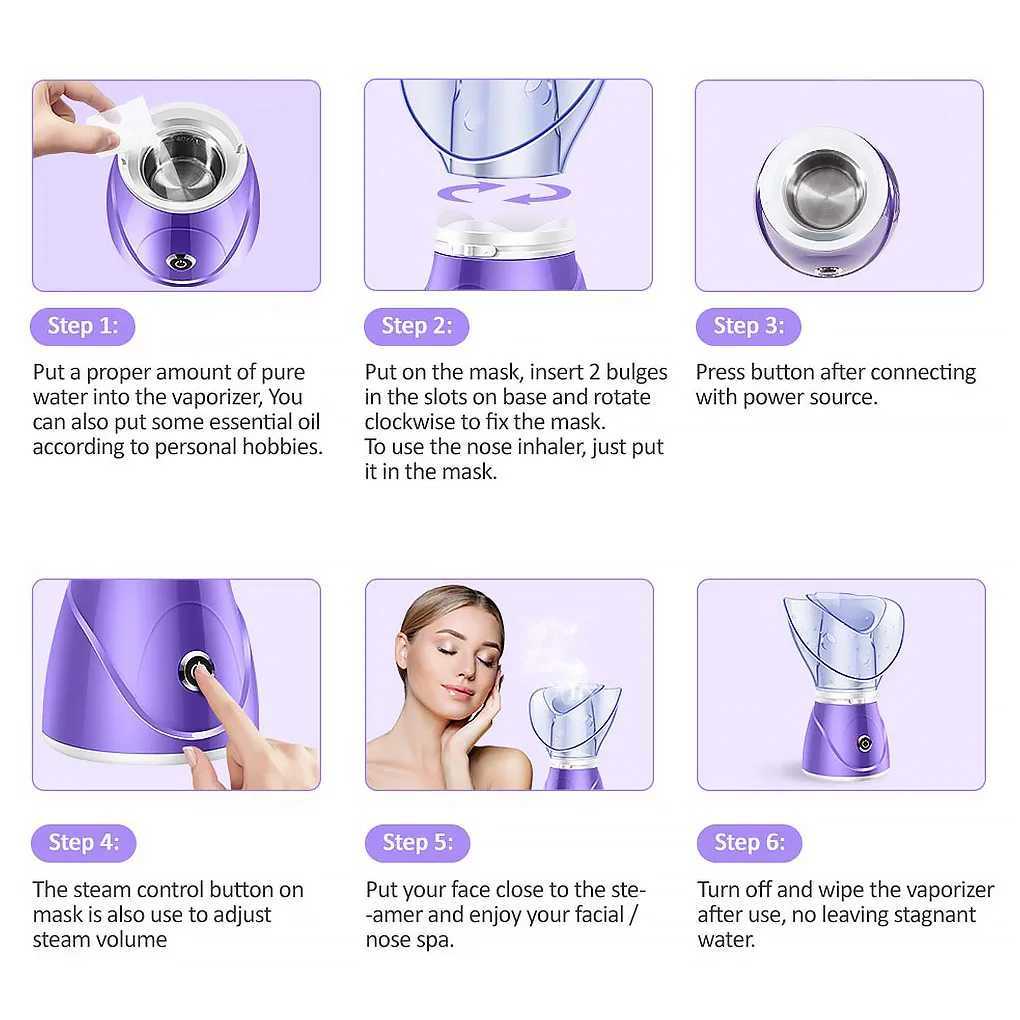 Facial Steamer Deep Cleanser Mist Steam Sprayer Spa Skin Vaporizer Promotes Blood Circulation XJ250607