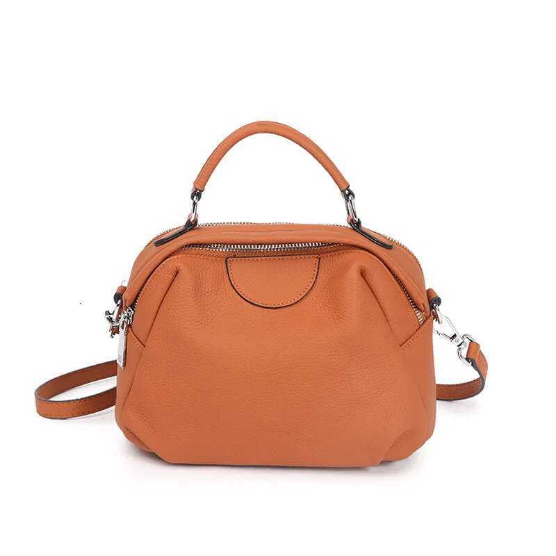Casual Genuine Tote Women Small Real Cow Leather Handbag Solid Pattern Shoulder Or Crossbody Bag