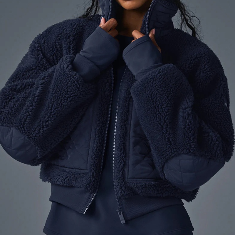2025 Fashion Winter Lambskin Stand Collar Short Top Thickened High Street Zipper Jacket Men's and Women's Winter Casual Cotton-padded Jacket