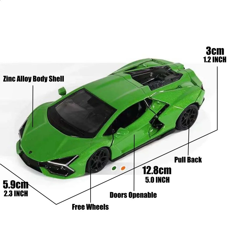 1/36 Lamborghini Revuelto HPEV Super Toy Car For Children RMZ City Diecast Metal Miniature Model Pull Back Collection Gift Boy 250113
